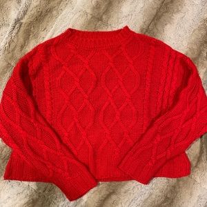 90s Style Red Forever 21 Cropped Sweater
